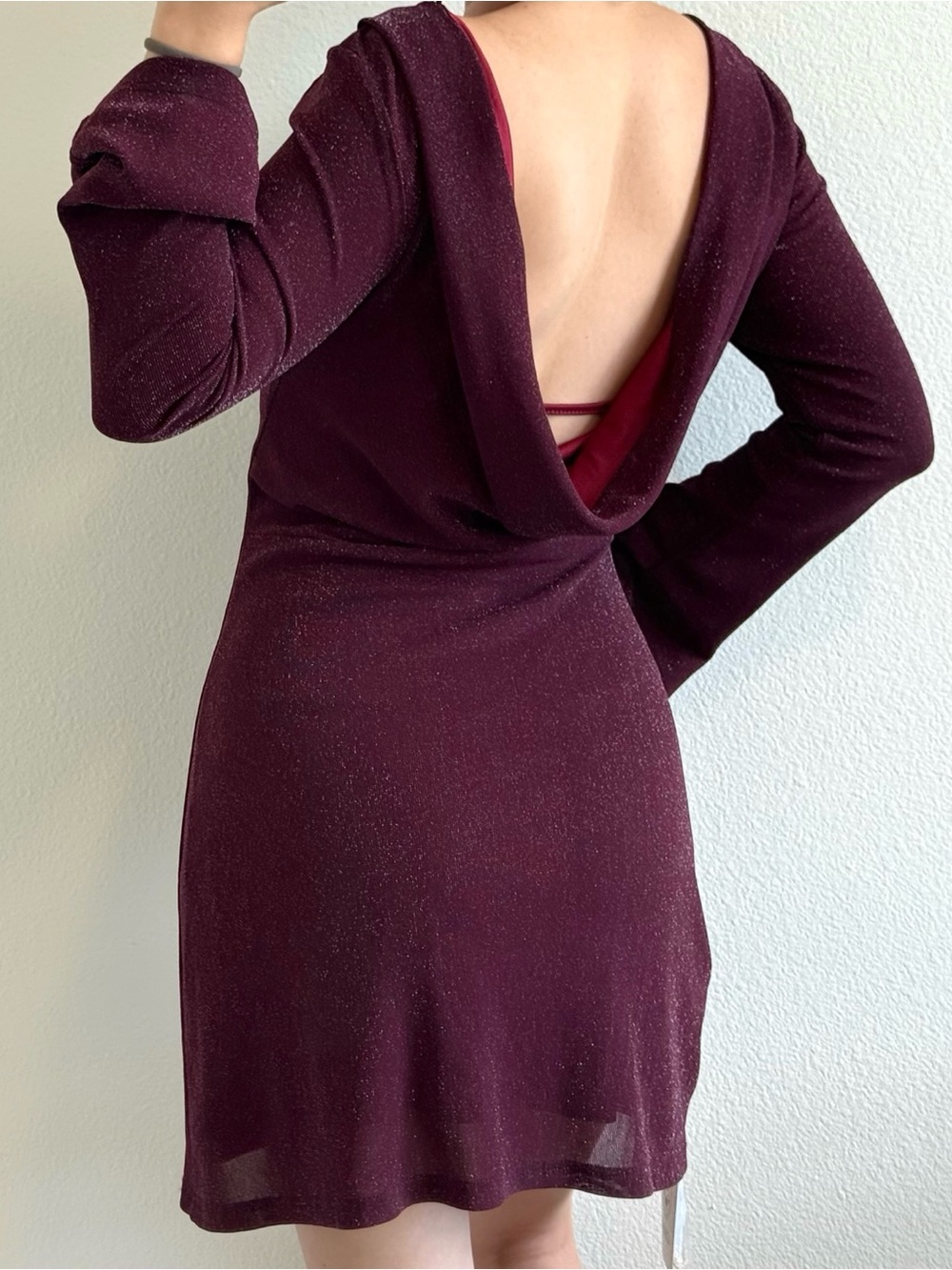 Cider Fit Flare Dress Cowl Low Back NWT